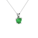Emerald Green heart cut gemstone lotus basket halo pendant in white gold