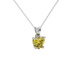 Canary Yellow heart cut gemstone lotus basket halo pendant in white gold