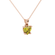 Canary Yellow heart cut gemstone lotus basket halo pendant in rose gold