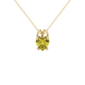 Close-up angled shot of Canary Yellow heart cut pave basket halo pendant in yellow gold
