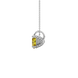 Side view of Canary Yellow heart cut gemstone pendant showcasing the white gold