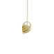 Side view of Canary Yellow heart cut gemstone pendant showcasing the yellow gold