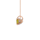 Side view of Canary Yellow heart cut gemstone pendant showcasing the rose gold