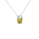 Canary Yellow heart cut gemstone pave basket halo pendant in white gold