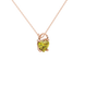 Canary Yellow heart cut gemstone pave basket halo pendant in rose gold