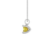 Side profile, white gold canary yellow pendant, four-prong gallery.