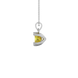 Side profile, white gold canary yellow pendant, six-prong gallery.