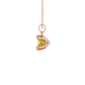 Side profile, rose gold canary yellow pendant, six-prong gallery.