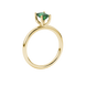 Emerald cut green gemstone solitaire ring in gold four prong setting
