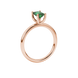 Emerald cut green gemstone solitaire ring in gold four prong setting
