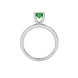 Emerald cut green gemstone solitaire ring in gold four prong setting