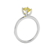 Emerald cut yellow gemstone solitaire ring in gold four prong setting