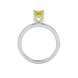 Emerald cut yellow gemstone solitaire ring in gold four prong setting