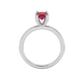 Emerald cut red gemstone solitaire ring in six prong gold setting