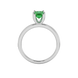 Emerald cut green gemstone solitaire ring in six prong gold setting