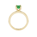 Emerald cut green gemstone solitaire ring in six prong gold setting