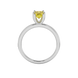Emerald cut yellow gemstone solitaire ring in six prong gold setting