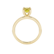 Emerald cut yellow gemstone solitaire ring in six prong gold setting