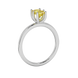 Emerald cut yellow gemstone solitaire ring in six prong gold setting