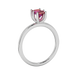 Emerald cut red gemstone solitaire ring in six prong gold setting
