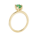 Emerald cut green gemstone solitaire ring in six prong gold setting