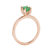 Emerald cut green gemstone solitaire ring in six prong gold setting