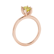 Emerald cut yellow gemstone solitaire ring in six prong gold setting