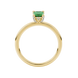 Emerald cut green gemstone halo ring with round lab grown diamond halo in rose gold
