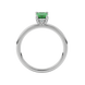 Emerald cut green gemstone halo ring with round lab grown diamond halo in rose gold