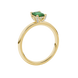 Emerald cut green gemstone halo ring with round lab grown diamond halo in rose gold