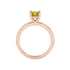 Princess canary yellow gemstone ring, rose gold classic basket setting.