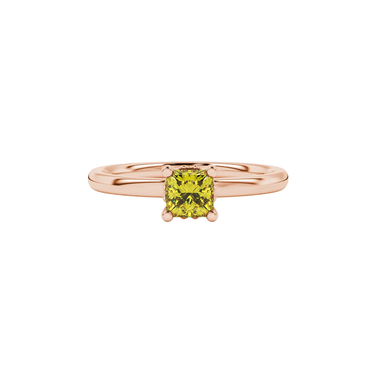 Princess Classic Solitaire Gemstone Ring