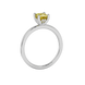 Side profile, white gold canary yellow ring, lotus basket gallery.