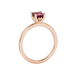 Side profile, rose gold raspberry red ring, lotus basket gallery.