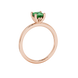 Side profile, rose gold emerald green ring, lotus basket gallery.