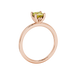 Side profile, rose gold canary yellow ring, lotus basket gallery.