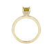 Princess canary yellow gemstone ring, yellow gold pavé basket halo.