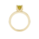 Princess canary yellow gemstone ring, yellow gold tulip basket setting.