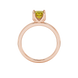 Princess canary yellow gemstone ring, rose gold tulip basket setting.