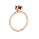 Side profile, rose gold raspberry red ring, tulip basket gallery.