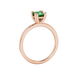 Side profile, rose gold emerald green ring, vintage basket gallery.