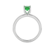 Emerald cut green gemstone solitaire ring in double band gold setting