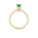 Emerald cut green gemstone solitaire ring in double band gold setting