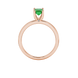Emerald cut green gemstone solitaire ring in double band gold setting