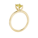 Emerald cut yellow gemstone ring featuring elegant solitaire setting