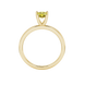 Pear shape canary yellow gemstone ring, yellow gold four-prong setting.