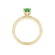 Pear shape emerald green gemstone ring, yellow gold six-prong setting.