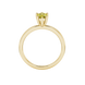 Pear shape canary yellow gemstone ring, yellow gold six-prong setting.