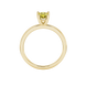 Pear shape canary yellow gemstone ring, yellow gold classic basket setting.