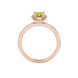 Pear shape canary yellow gemstone ring, rose gold french pavé halo setting.
